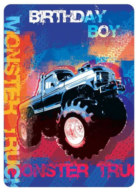 Printable Monster Truck Birthday Card